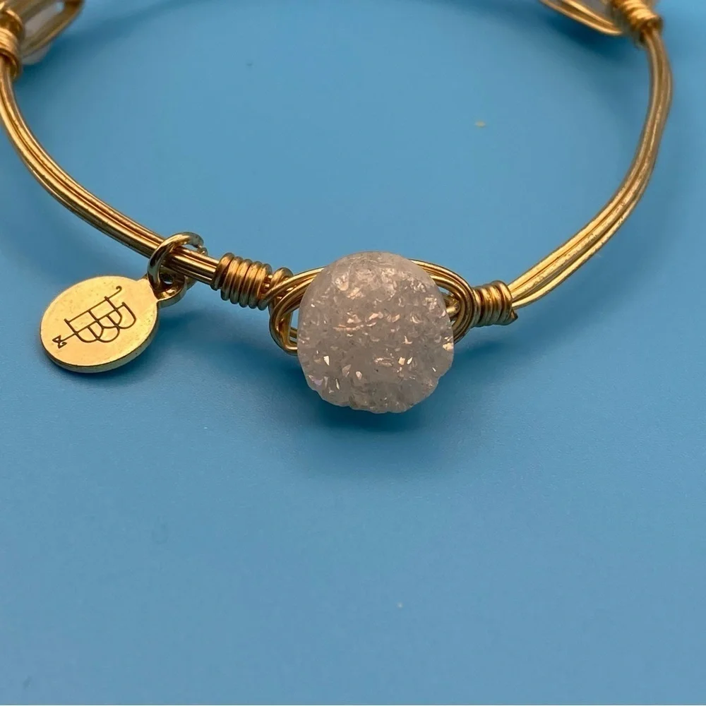 Bourbon and Bowties White Druzy Bangle